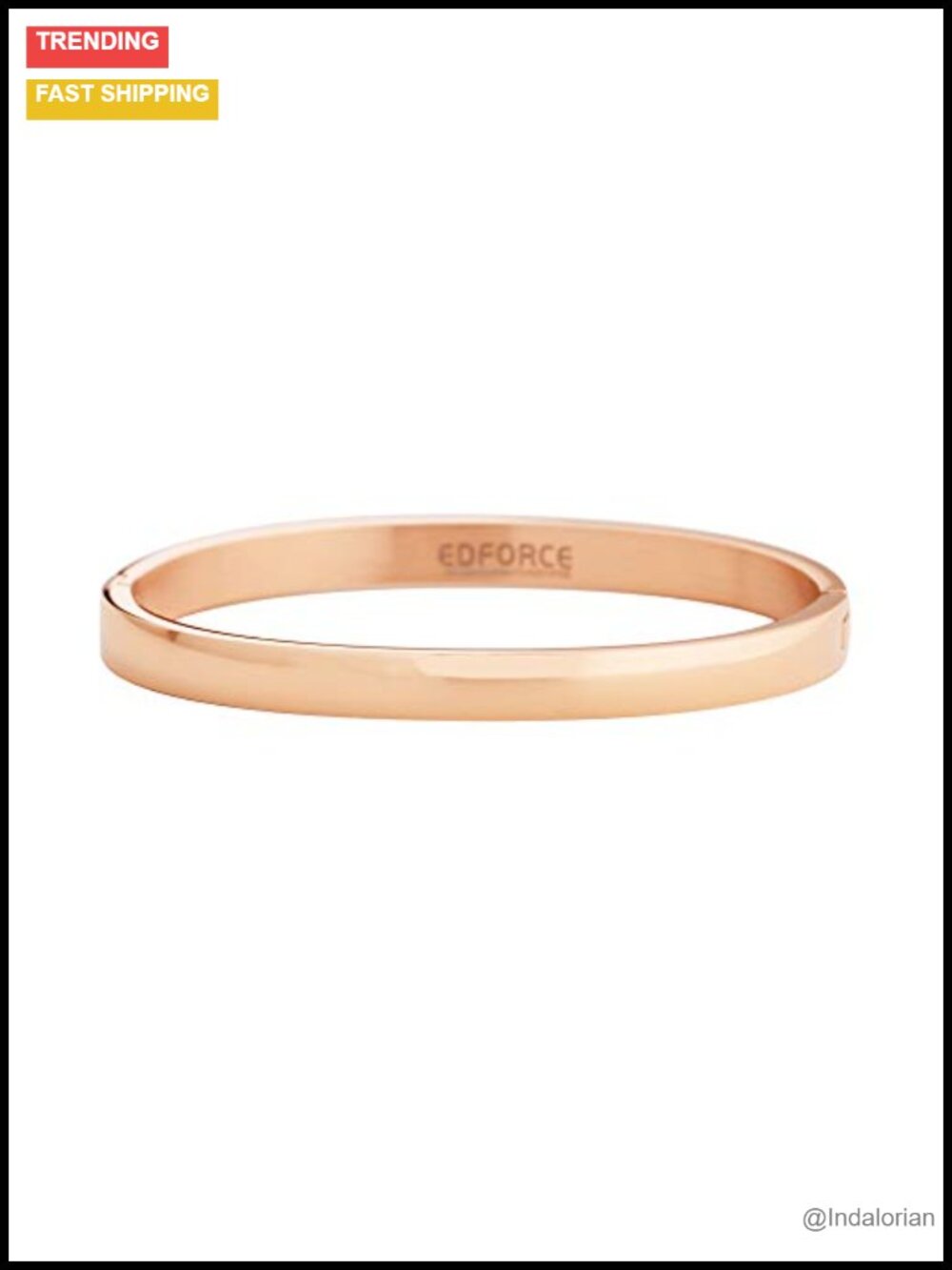 Stainless Steel Stackable Bangle Bracelet Hinged Oval Shape